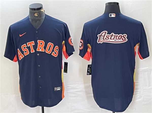 Mens Houston Astros Navy Team Big Logo With Patch Cool Base Stitched Baseball Jerseys->houston astros->MLB Jersey